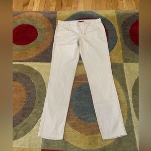 Tommy Hilfiger Beige White Stripe Low Rise Slim Fit Casual Pants Chinos Size 2